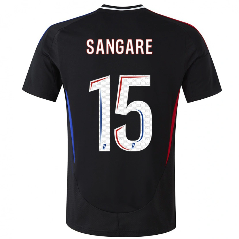 Danxen Kinderen Wassa Sangaré #15 Zwart Uitshirt Uittenue 2024/25 T-Shirt