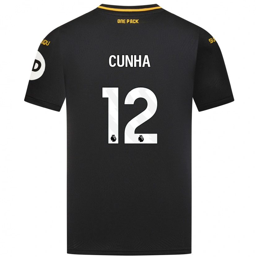 Danxen Kinderen Matheus Cunha #12 Zwart Uitshirt Uittenue 2024/25 T-Shirt