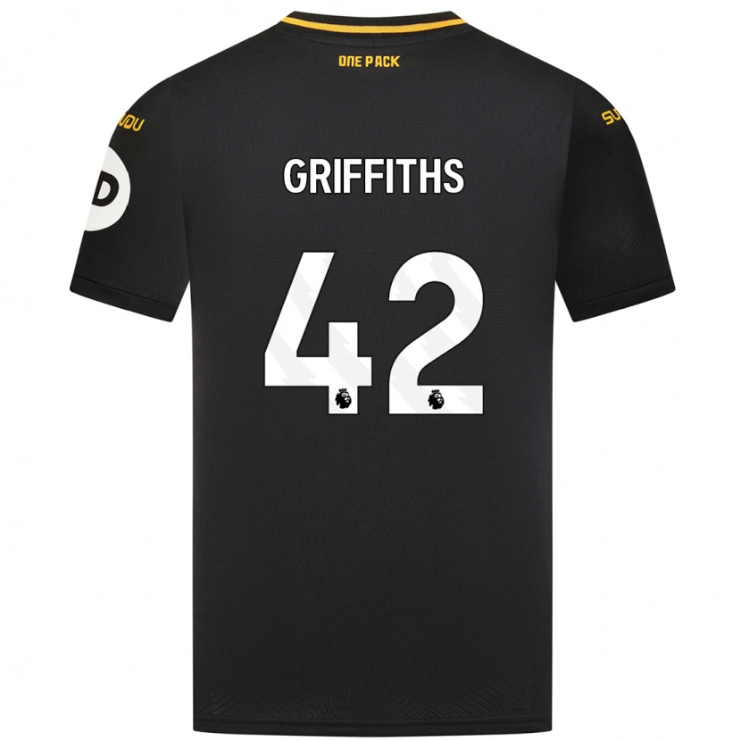 Danxen Kinderen Harvey Griffiths #42 Zwart Uitshirt Uittenue 2024/25 T-Shirt