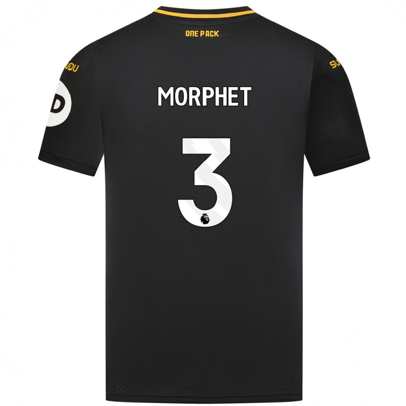 Danxen Kinderen Anna Morphet #3 Zwart Uitshirt Uittenue 2024/25 T-Shirt
