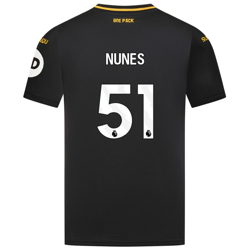 Danxen Kinderen Grazi Nunes #51 Zwart Uitshirt Uittenue 2024/25 T-Shirt