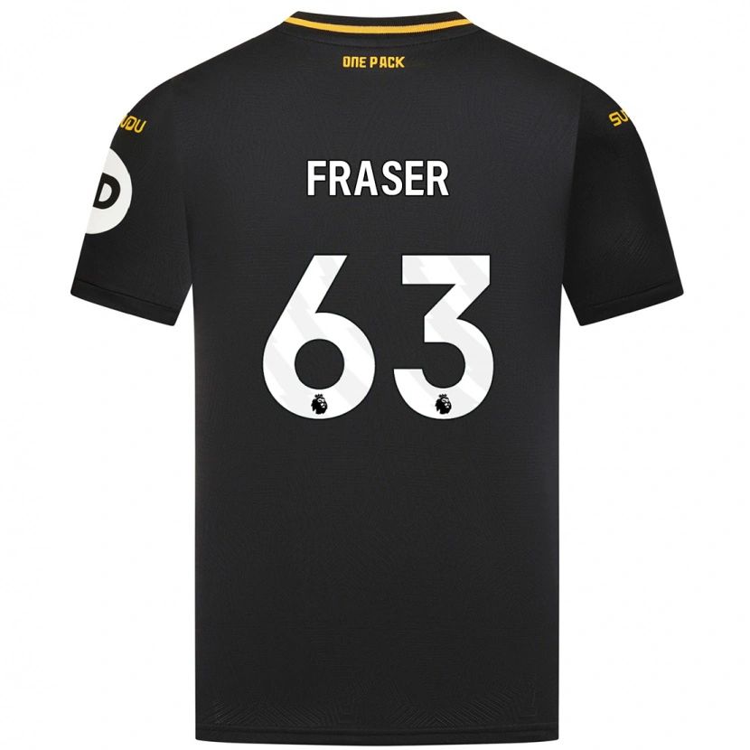 Danxen Kinderen Nathan Fraser #63 Zwart Uitshirt Uittenue 2024/25 T-Shirt
