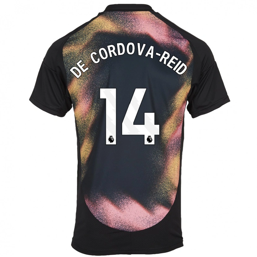 Danxen Kinderen Bobby De Cordova-Reid #14 Zwart Wit Uitshirt Uittenue 2024/25 T-Shirt