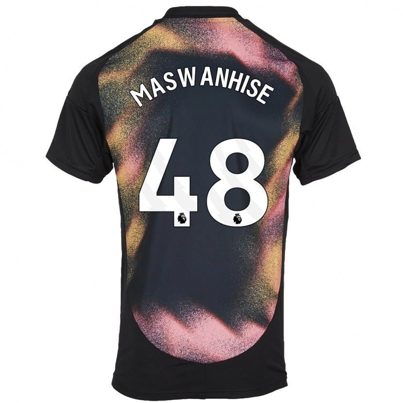 Danxen Kinderen Tawanda Maswanhise #48 Zwart Wit Uitshirt Uittenue 2024/25 T-Shirt