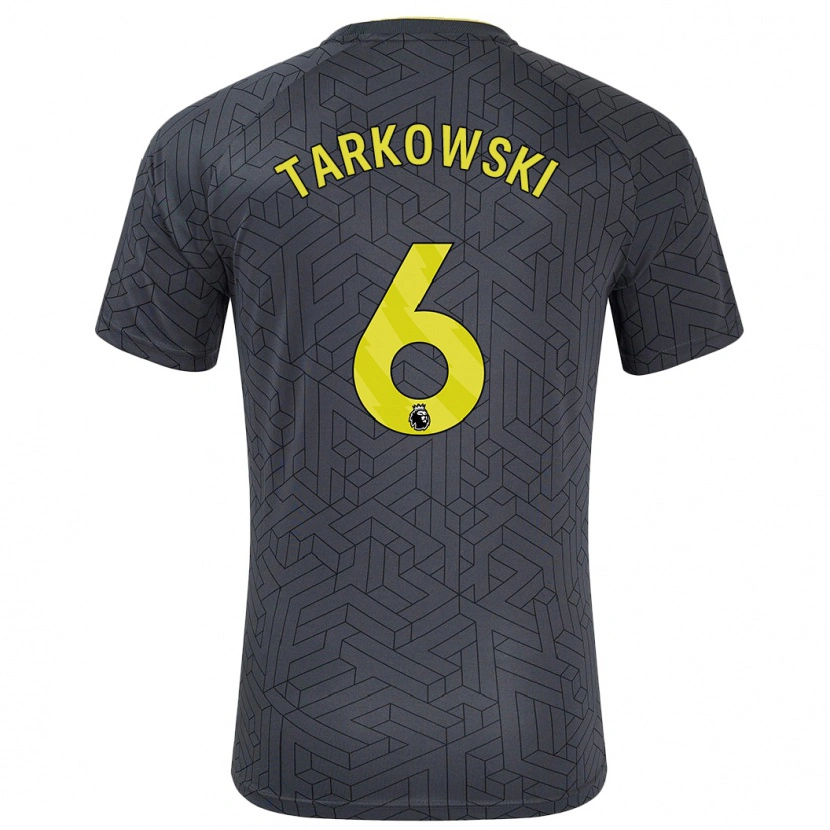 Danxen Kinderen James Tarkowski #6 Zwart Geel Uitshirt Uittenue 2024/25 T-Shirt