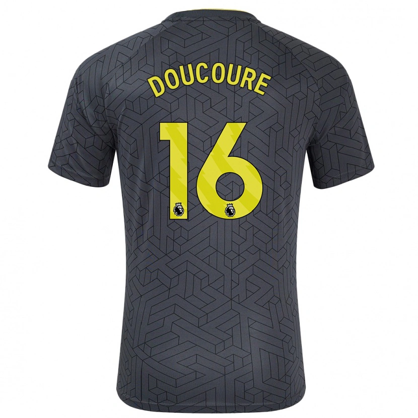 Danxen Kinderen Abdoulaye Doucouré #16 Zwart Geel Uitshirt Uittenue 2024/25 T-Shirt