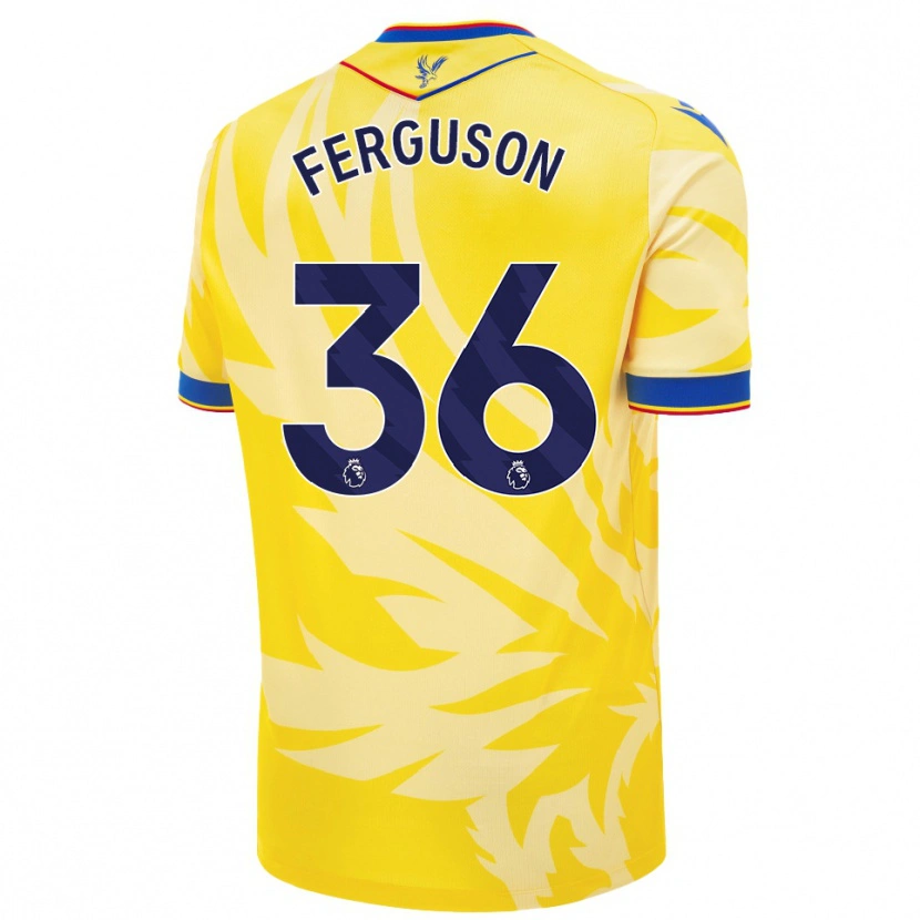 Danxen Kinderen Nathan Ferguson #36 Geel Uitshirt Uittenue 2024/25 T-Shirt