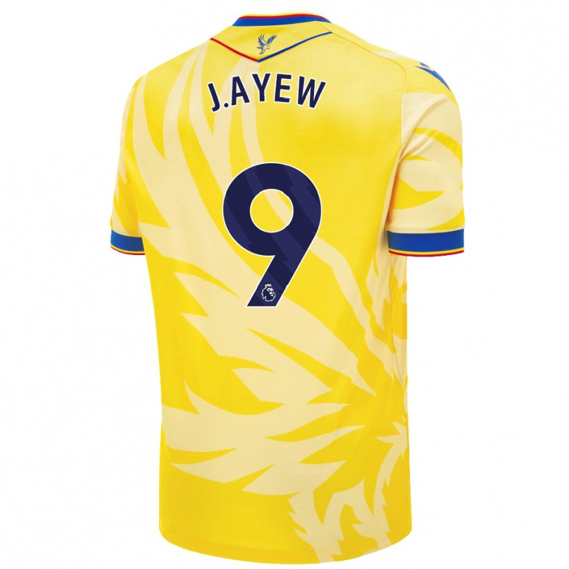 Danxen Kinderen Jordan Ayew #9 Geel Uitshirt Uittenue 2024/25 T-Shirt