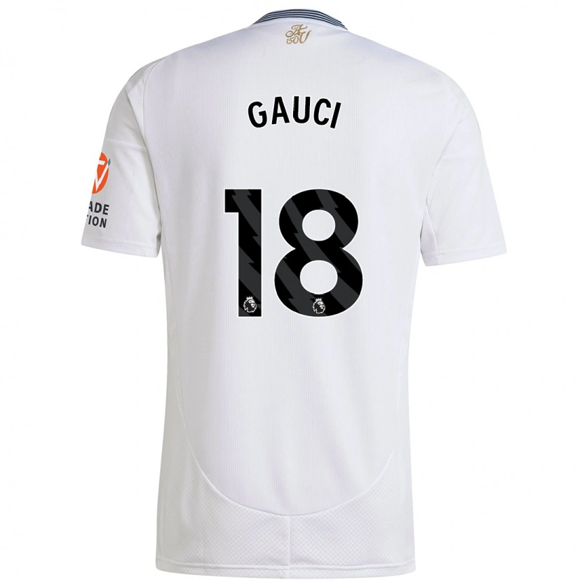 Danxen Kinderen Joe Gauci #18 Wit Uitshirt Uittenue 2024/25 T-Shirt