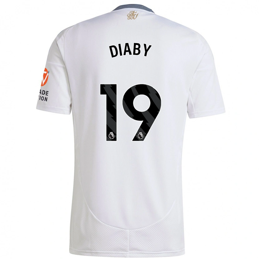 Danxen Kinderen Moussa Diaby #19 Wit Uitshirt Uittenue 2024/25 T-Shirt