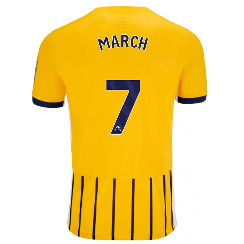 Danxen Kinderen Solly March #7 Goud Blauw Krijtstrepen Uitshirt Uittenue 2024/25 T-Shirt