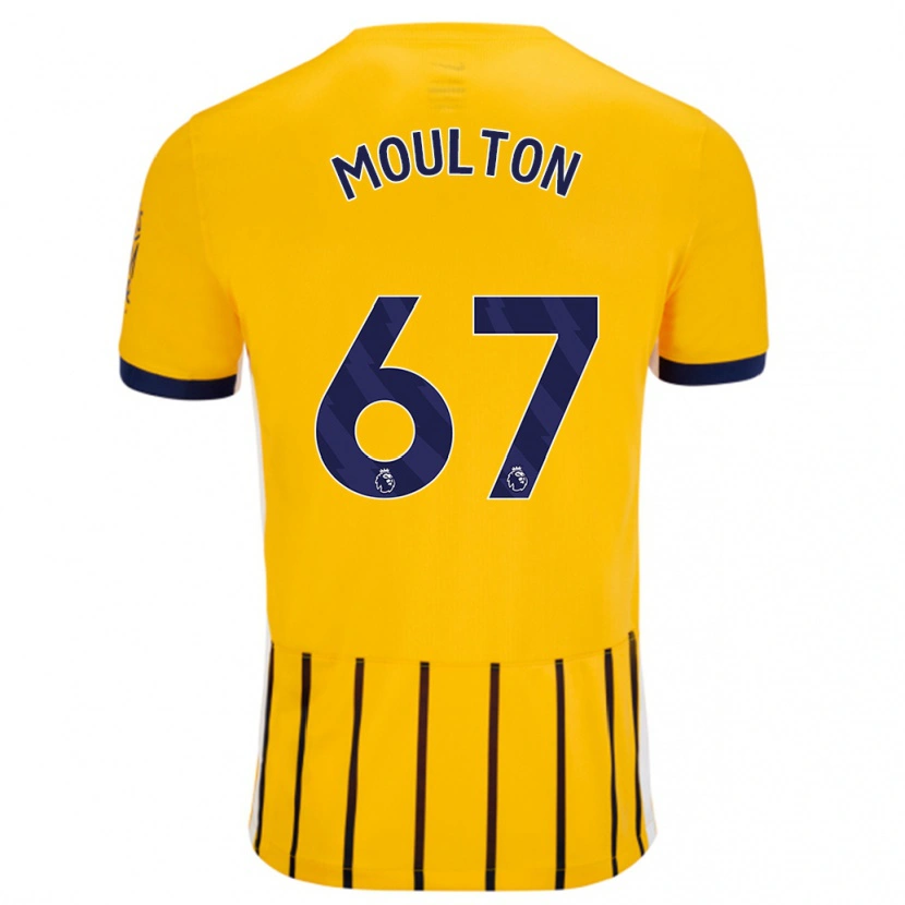 Danxen Kinderen Remiero Moulton #67 Goud Blauw Krijtstrepen Uitshirt Uittenue 2024/25 T-Shirt