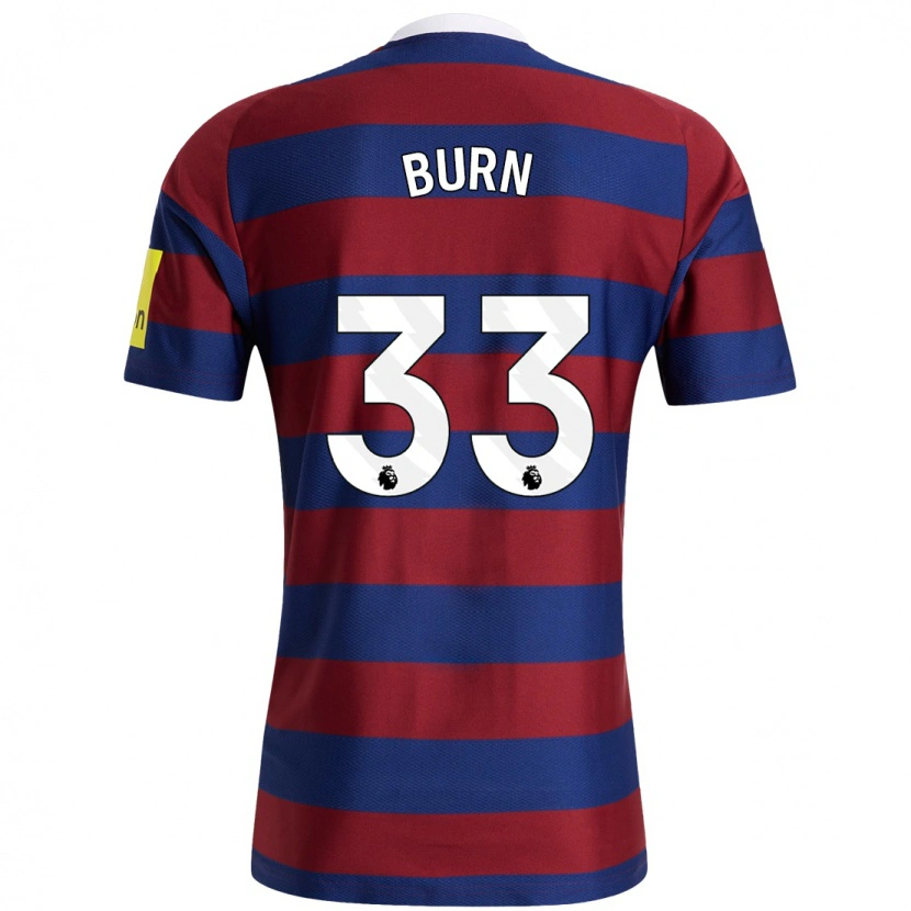 Danxen Kinderen Dan Burn #33 Bordeauxrood Marineblauw Uitshirt Uittenue 2024/25 T-Shirt
