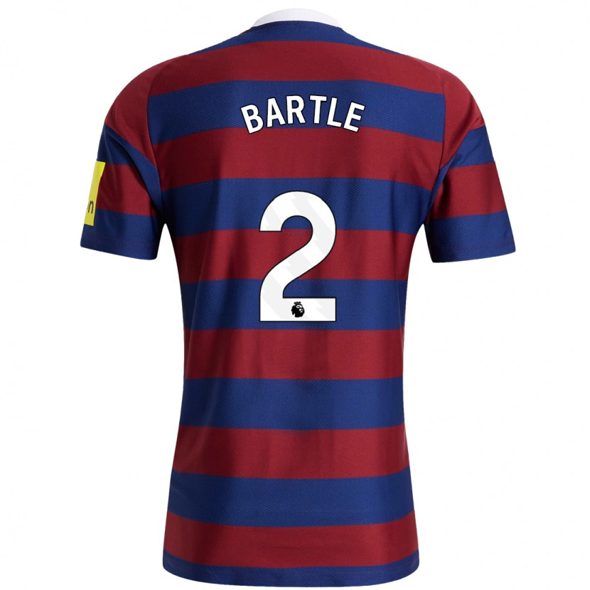 Danxen Kinderen Jodie Bartle #2 Bordeauxrood Marineblauw Uitshirt Uittenue 2024/25 T-Shirt