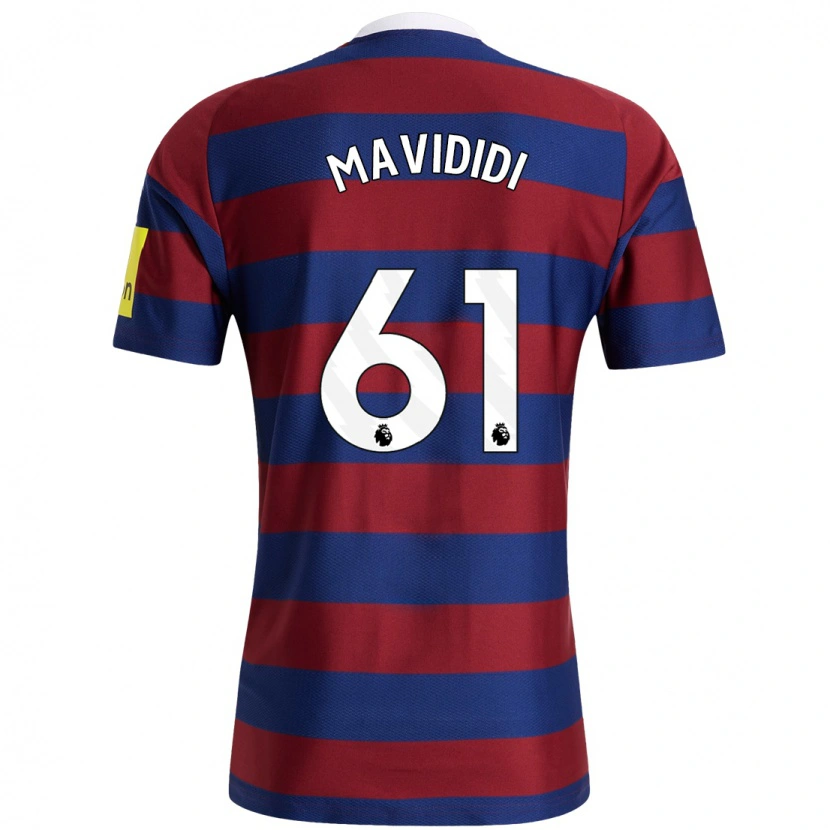 Danxen Kinderen Shaun Mavididi #61 Bordeauxrood Marineblauw Uitshirt Uittenue 2024/25 T-Shirt