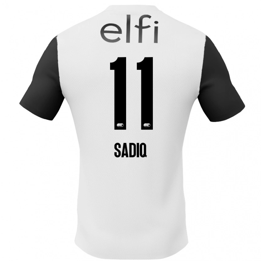 Danxen Kinderen Ibrahim Sadiq #11 Wit Zwart Uitshirt Uittenue 2024/25 T-Shirt