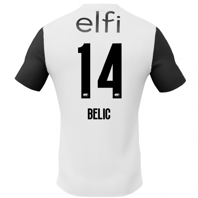 Danxen Kinderen Kristijan Belic #14 Wit Zwart Uitshirt Uittenue 2024/25 T-Shirt