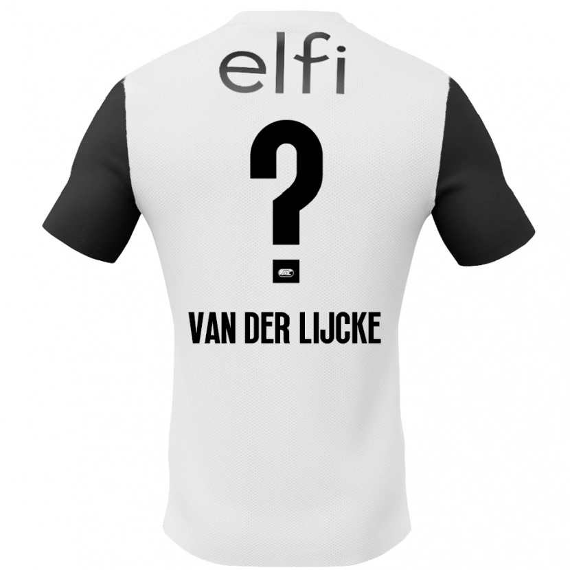 Danxen Kinderen Donny Van Der Lijcke #0 Wit Zwart Uitshirt Uittenue 2024/25 T-Shirt