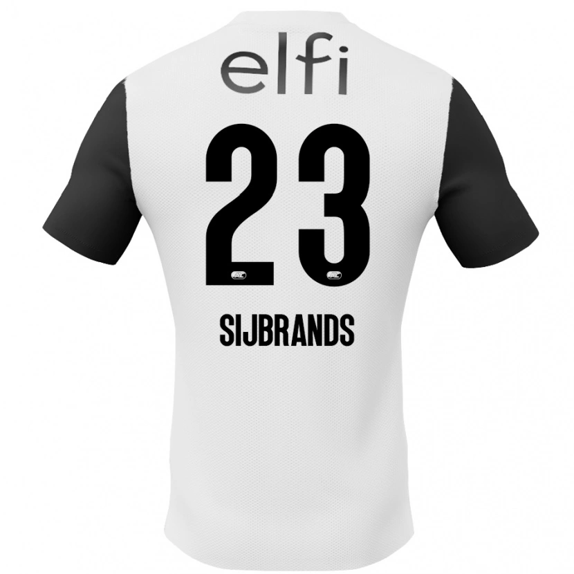 Danxen Kinderen Julian Sijbrands #23 Wit Zwart Uitshirt Uittenue 2024/25 T-Shirt