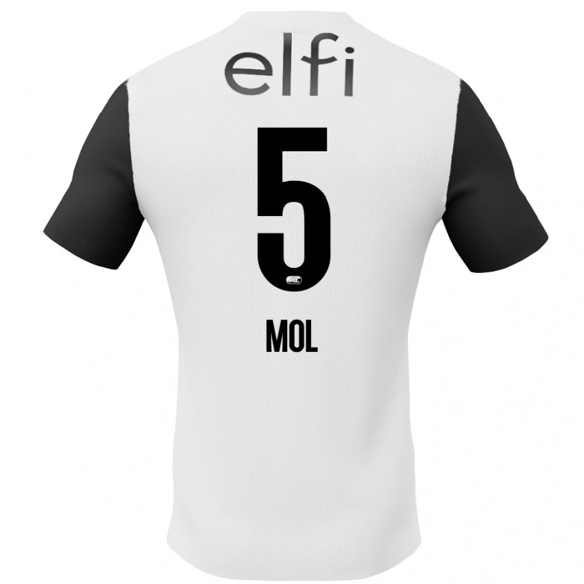 Danxen Kinderen Camie Mol #5 Wit Zwart Uitshirt Uittenue 2024/25 T-Shirt