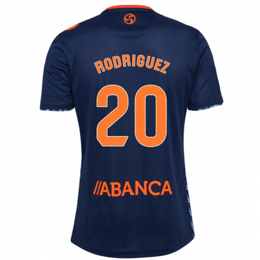 Danxen Kinderen Javi Rodríguez #20 Marineblauw Uitshirt Uittenue 2024/25 T-Shirt