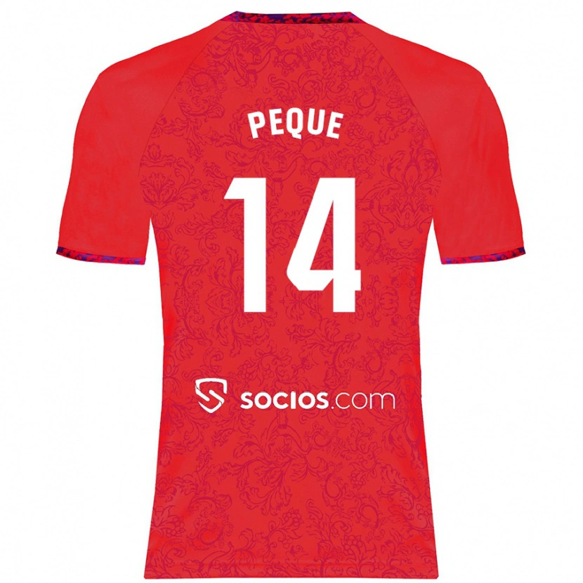 Danxen Kinderen Peque Fernández #14 Rood Uitshirt Uittenue 2024/25 T-Shirt