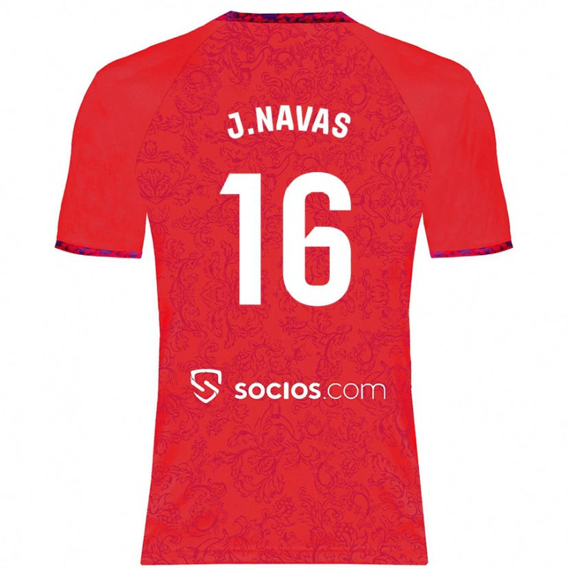 Danxen Kinderen Jesús Navas #16 Rood Uitshirt Uittenue 2024/25 T-Shirt