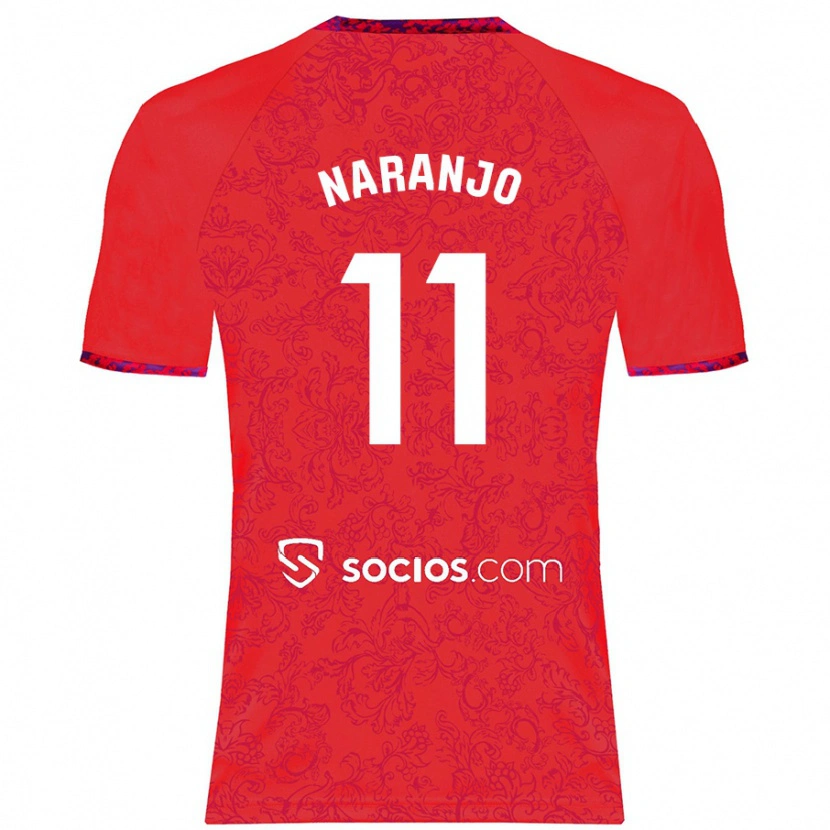 Danxen Kinderen Mario Naranjo #11 Rood Uitshirt Uittenue 2024/25 T-Shirt