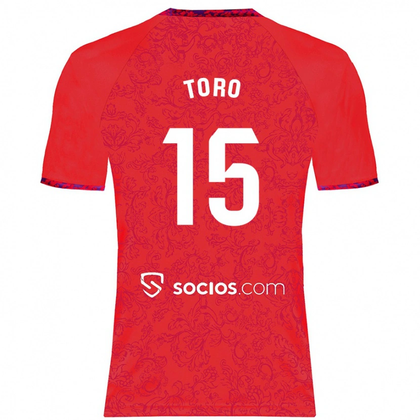 Danxen Kinderen Juanan Toro #15 Rood Uitshirt Uittenue 2024/25 T-Shirt