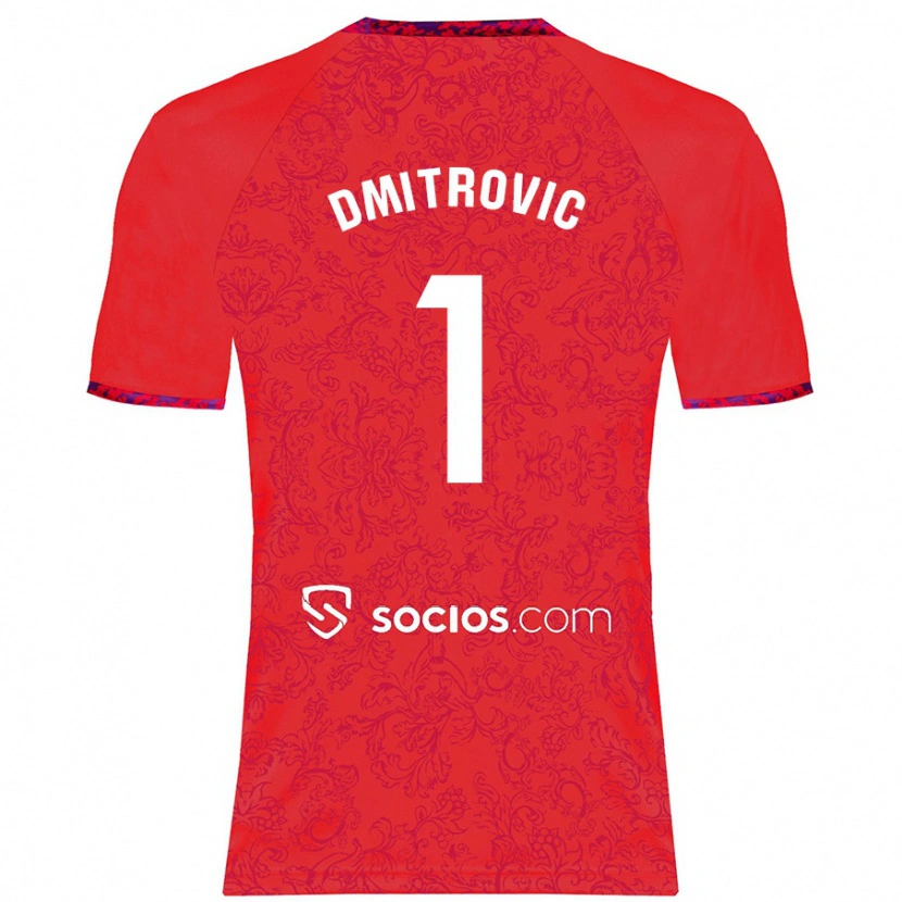Danxen Kinderen Marko Dmitrović #1 Rood Uitshirt Uittenue 2024/25 T-Shirt