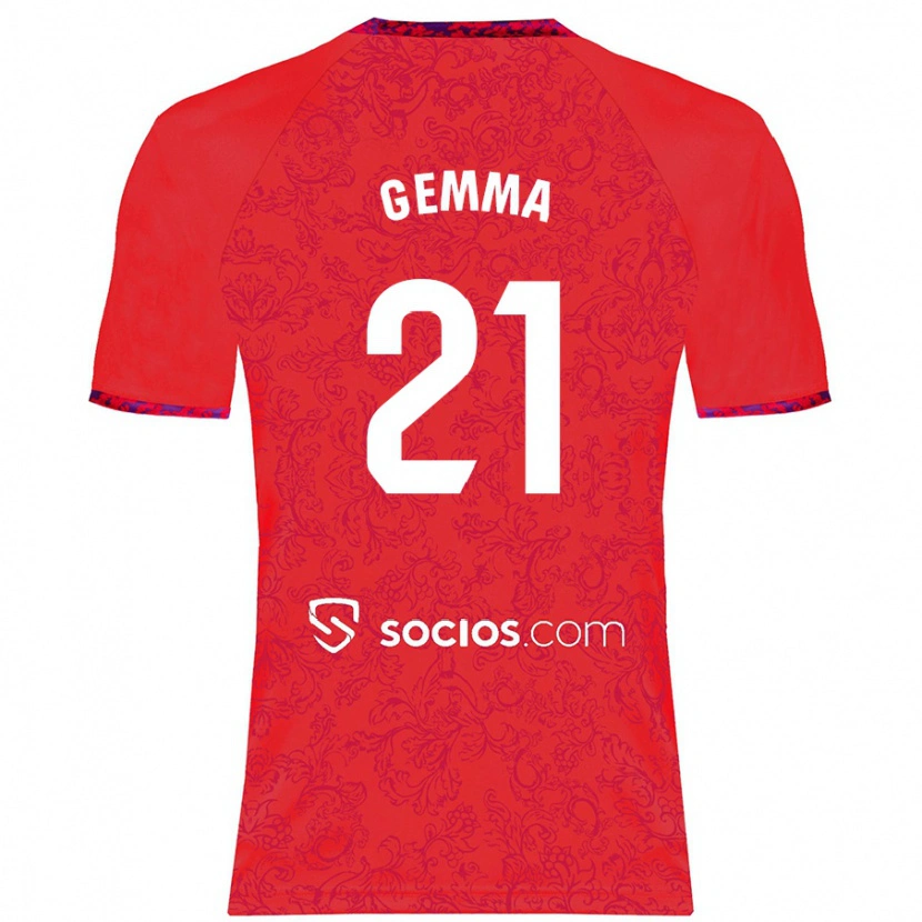 Danxen Kinderen Gemma Gili Giner #21 Rood Uitshirt Uittenue 2024/25 T-Shirt
