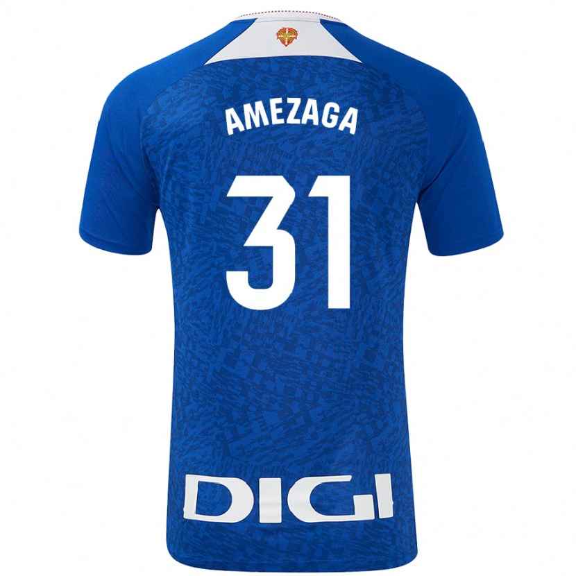 Danxen Kinderen Jone Amezaga #31 Koningsblauw Uitshirt Uittenue 2024/25 T-Shirt
