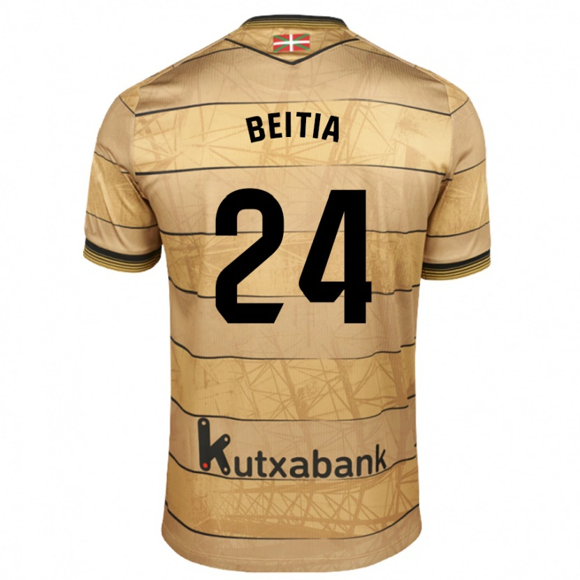 Danxen Kinderen Luken Beitia #24 Bruin Uitshirt Uittenue 2024/25 T-Shirt