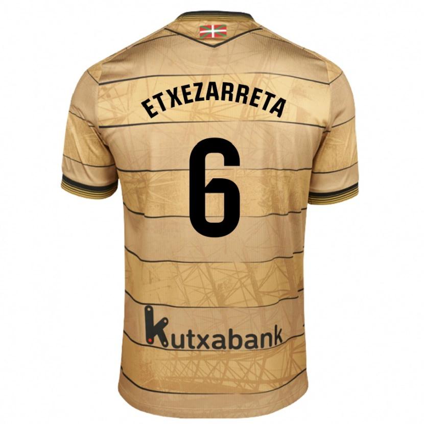 Danxen Kinderen Ane Etxezarreta #6 Bruin Uitshirt Uittenue 2024/25 T-Shirt