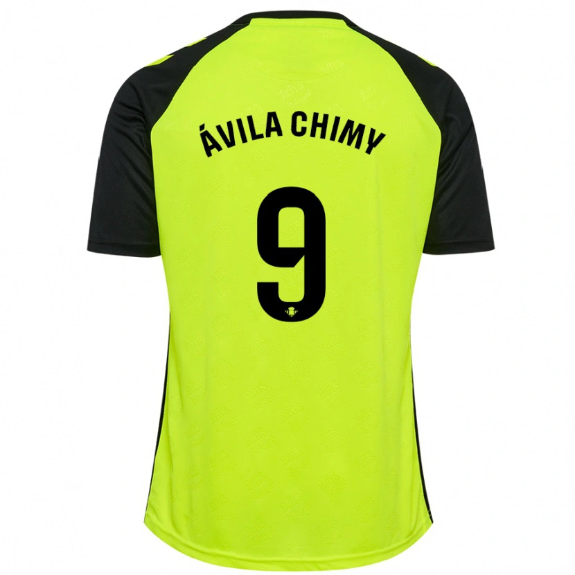 Danxen Kinderen Chimy Ávila #9 Fluorescerend Geel Zwart Uitshirt Uittenue 2024/25 T-Shirt