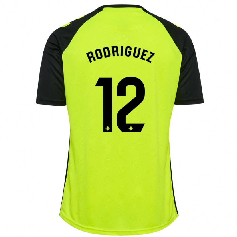 Danxen Kinderen Ricardo Rodríguez #12 Fluorescerend Geel Zwart Uitshirt Uittenue 2024/25 T-Shirt