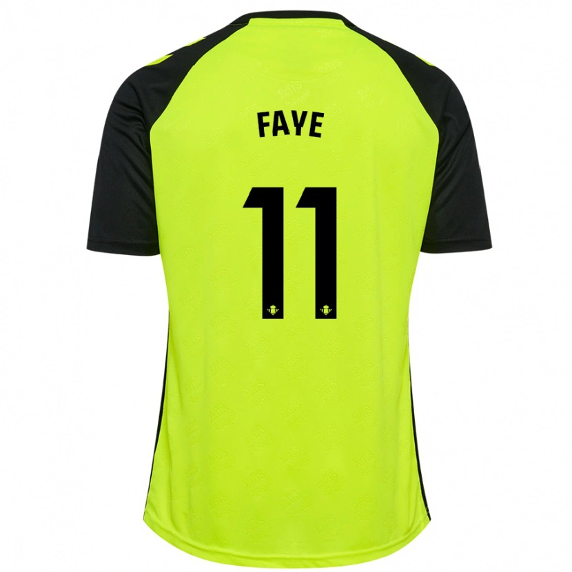 Danxen Kinderen Souleymane Faye #11 Fluorescerend Geel Zwart Uitshirt Uittenue 2024/25 T-Shirt