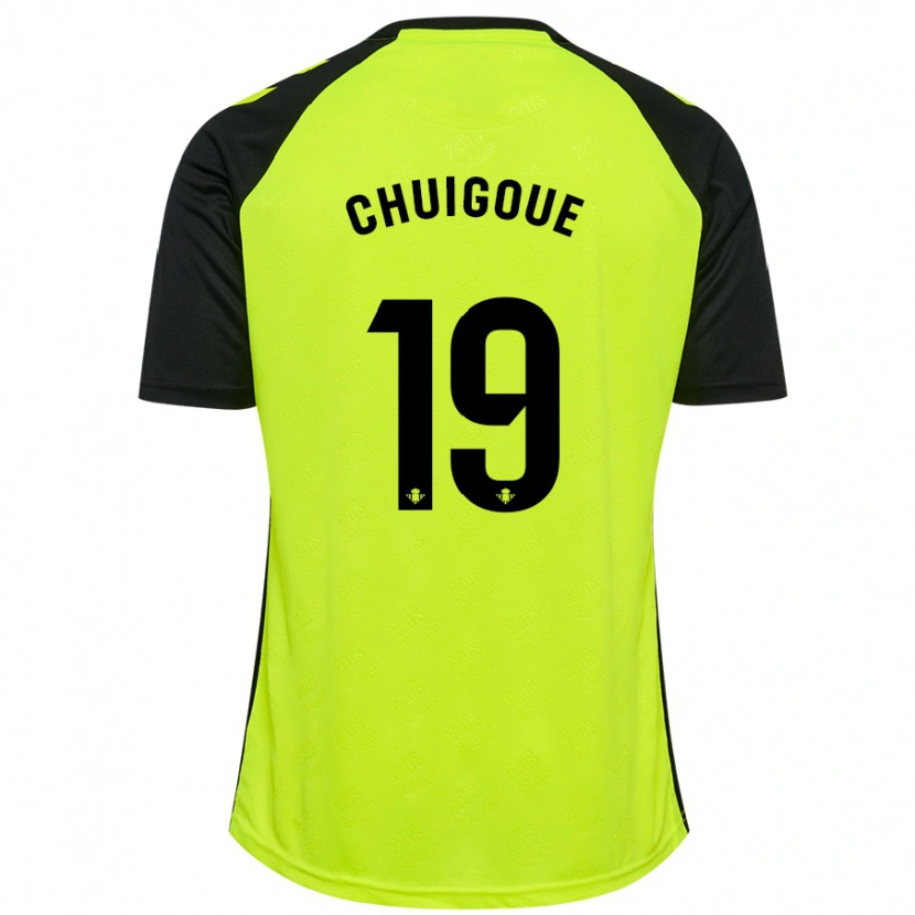 Danxen Kinderen Dorine Chuigoué #19 Fluorescerend Geel Zwart Uitshirt Uittenue 2024/25 T-Shirt