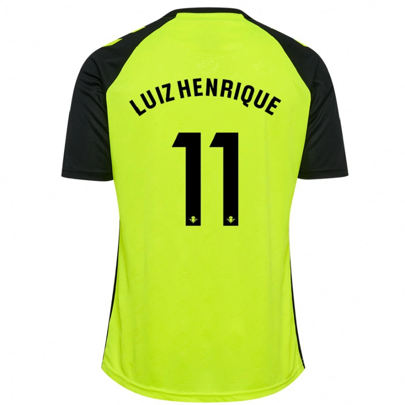 Danxen Kinderen Luiz Henrique #11 Fluorescerend Geel Zwart Uitshirt Uittenue 2024/25 T-Shirt