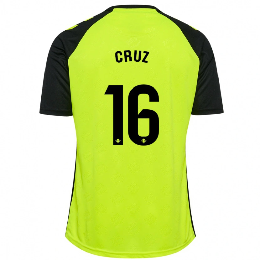 Danxen Kinderen Juan Cruz #16 Fluorescerend Geel Zwart Uitshirt Uittenue 2024/25 T-Shirt