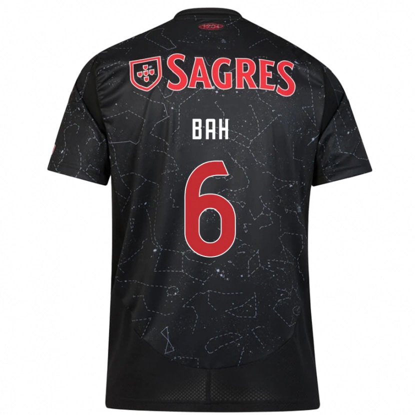 Danxen Kinderen Alexander Bah #6 Zwart Rood Uitshirt Uittenue 2024/25 T-Shirt