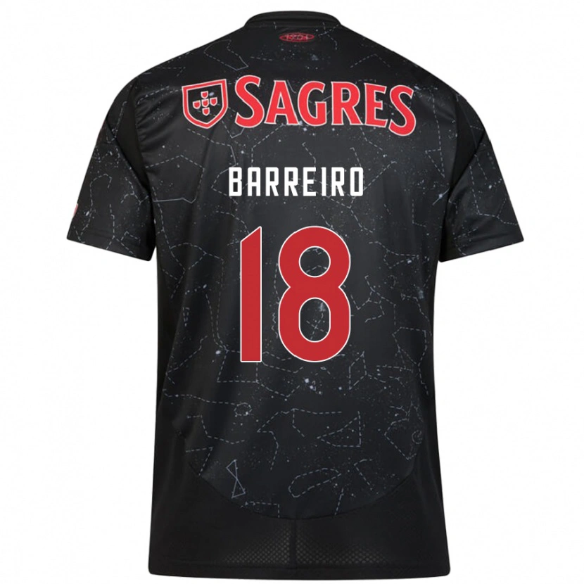 Danxen Kinderen Leandro Barreiro #18 Zwart Rood Uitshirt Uittenue 2024/25 T-Shirt