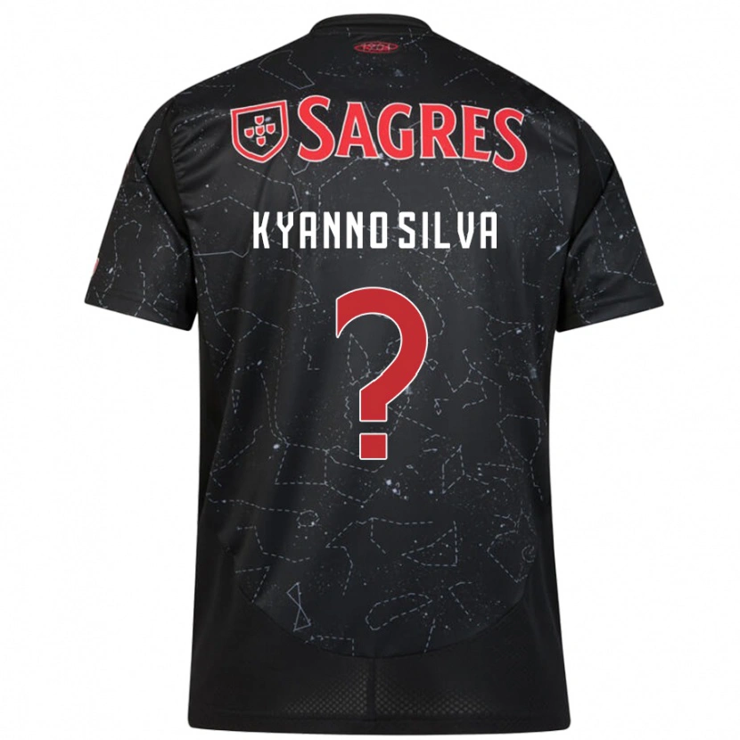 Danxen Kinderen Kyanno Silva #0 Zwart Rood Uitshirt Uittenue 2024/25 T-Shirt