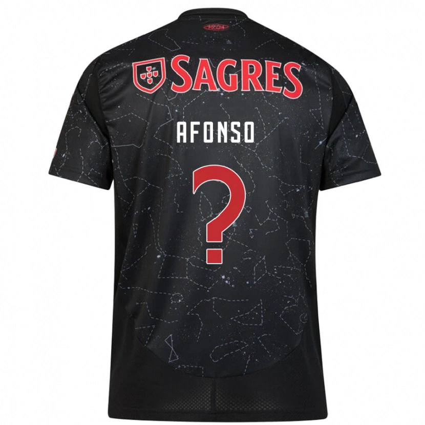 Danxen Kinderen Guilherme Afonso #0 Zwart Rood Uitshirt Uittenue 2024/25 T-Shirt