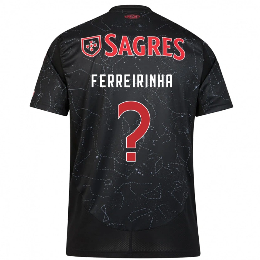 Danxen Kinderen Afonso Ferreirinha #0 Zwart Rood Uitshirt Uittenue 2024/25 T-Shirt