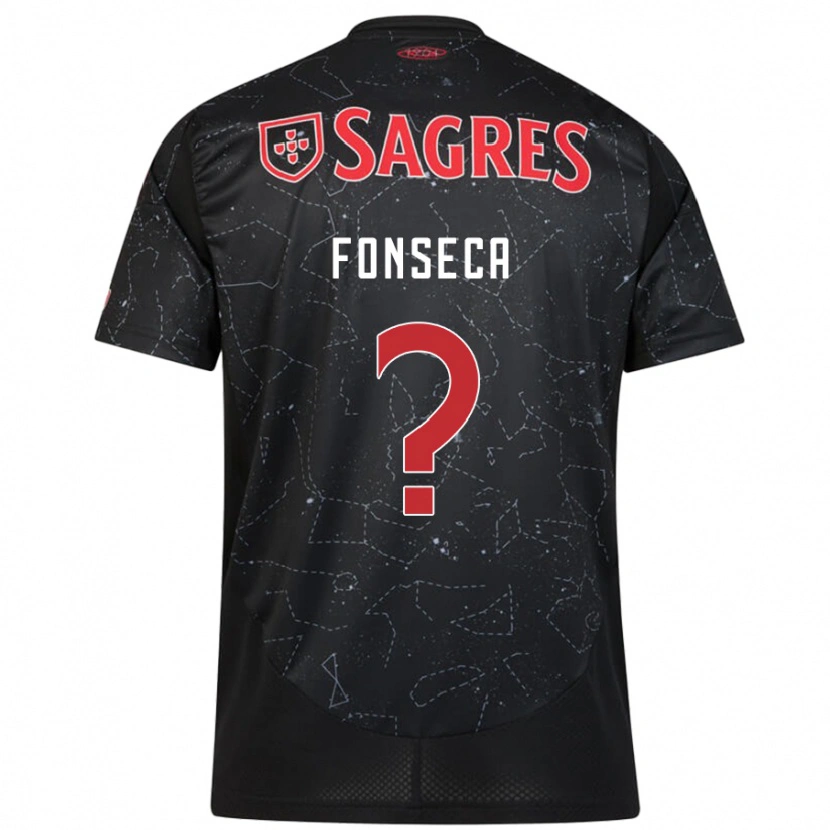 Danxen Kinderen Benjamim Fonseca #0 Zwart Rood Uitshirt Uittenue 2024/25 T-Shirt