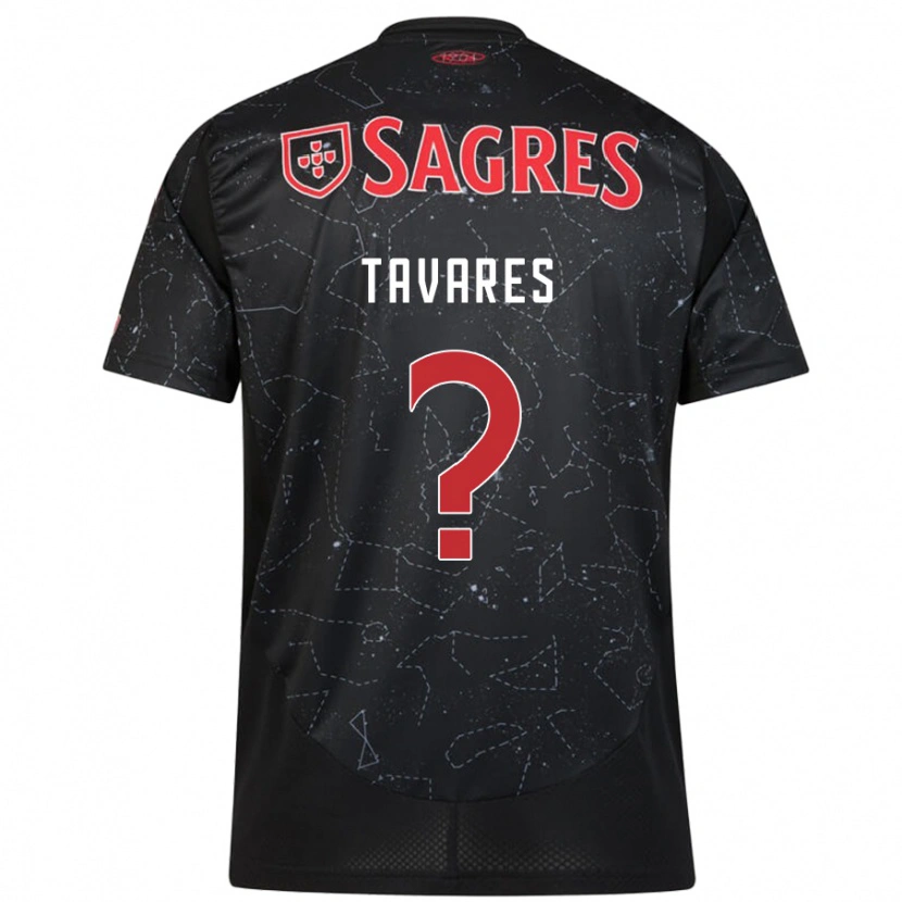 Danxen Kinderen Leonardo Tavares #0 Zwart Rood Uitshirt Uittenue 2024/25 T-Shirt