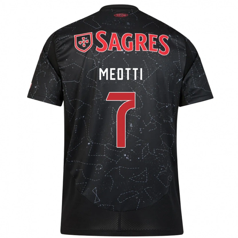 Danxen Kinderen Carlos Meotti #7 Zwart Rood Uitshirt Uittenue 2024/25 T-Shirt