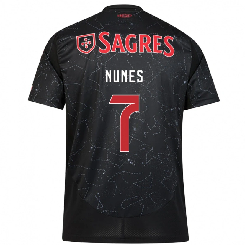 Danxen Kinderen Bernardo Nunes #7 Zwart Rood Uitshirt Uittenue 2024/25 T-Shirt