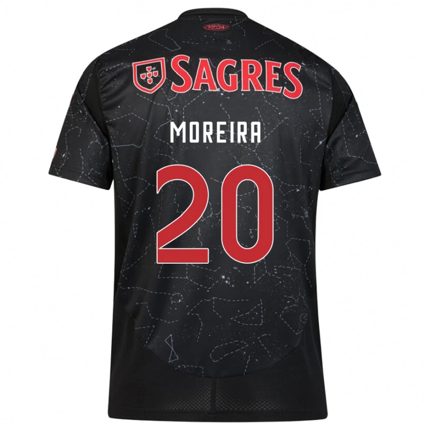 Danxen Kinderen André Moreira #20 Zwart Rood Uitshirt Uittenue 2024/25 T-Shirt